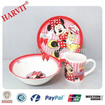 Ceramic Dinnerware Set with Carton Design/Children Dinner Set